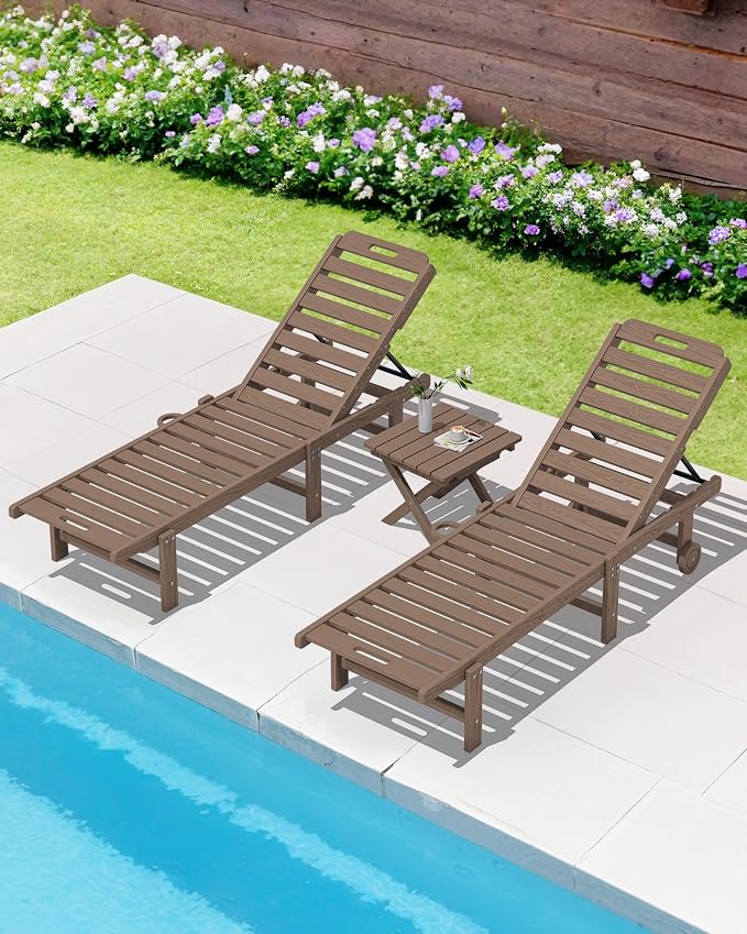 SERWALL Folding Outdoor Side Table, HDPE Adirondack End Table, No Assembly - Image 10