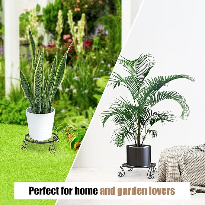 Metal Plant Stand Indoor/Outdoor, Low Corner Plant Stand, Decoration Small - Image 5