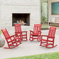 LUE BONA Outdoor Rocking Chairs Set of 4, HDPS Porch Rocker by LUEBONA