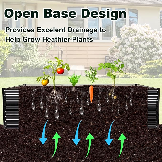 JERIA 8×4×2ft Galvanized Raised，Outdoor Metal Raised Garden Bed, Rectangular - Image 5