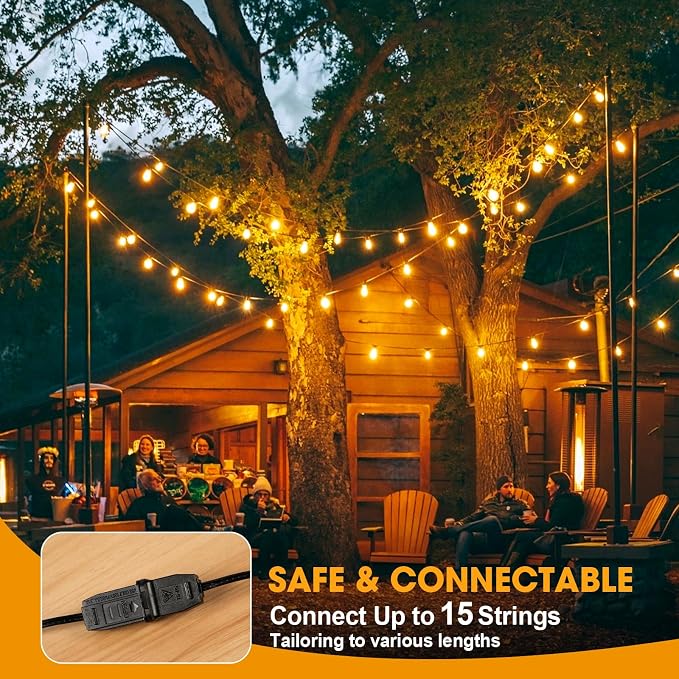 S14 LED Outdoor String Lights 150FT Patio Lights Outdoor Waterproof - Image 7