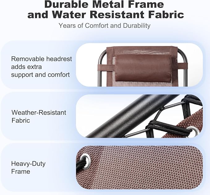 Nazhura Set of 2 Relaxing Recliners Patio Chairs Adjustable Steel Mesh Zero - Image 6