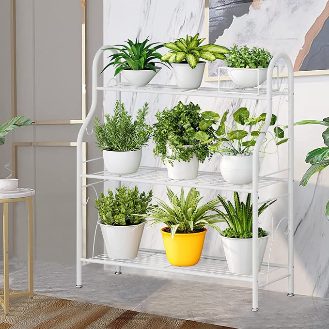 SORCEDAS Plant Stand Indoor Outdoor Plant Shelf 3 Tier Metal Corner Flower - Image 7