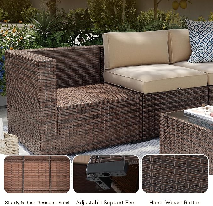 Aoxun Patio Furniture Sets, 10-Piece Outdoor Patio Furniture - Image 6