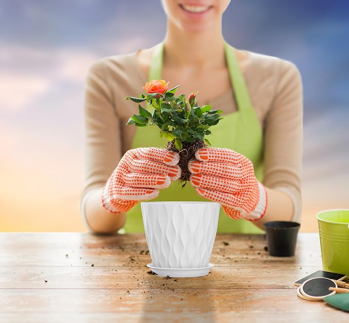 5 Inch Planter Pots, 6 Pack Indoor Planters, Small Flower Pots - Image 2