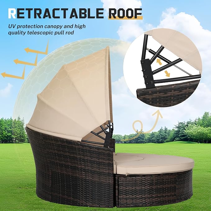 Incbruce Patio Round Daybed - Image 6