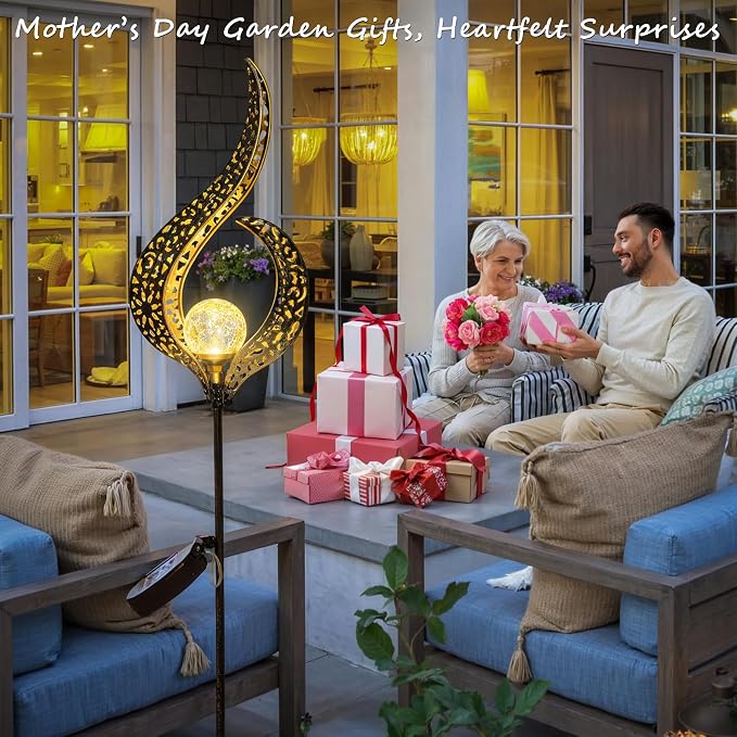 Outdoor Garden Gifts Solar Lights Stake Waterproof, Mothers Day Gifts Mom - Image 2