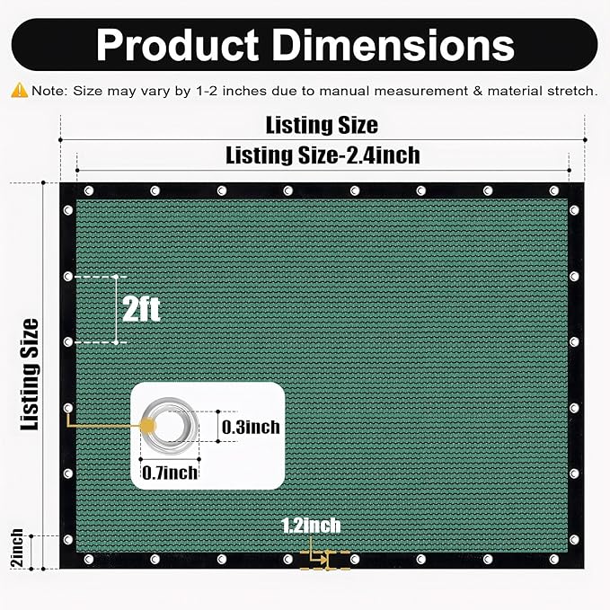 Artpuch 90% Sun Shade Cloth, 6 x 10 FT Pergola Shade Cover Canopy - Image 3