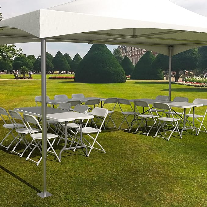 VINGLI 1 Pack White Plastic Folding Chair, Indoor Outdoor Portable Stackable - Image 8