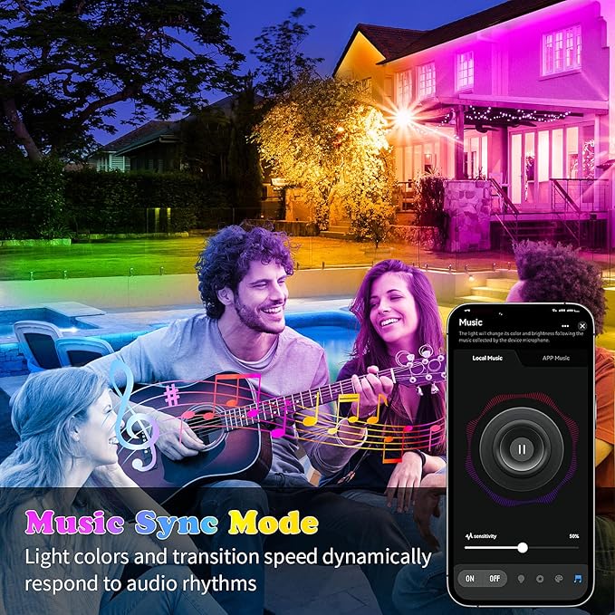 KSIPZE Outdoor LED Rope Lights, IP68 Waterproof Outside Led Lights - Image 3