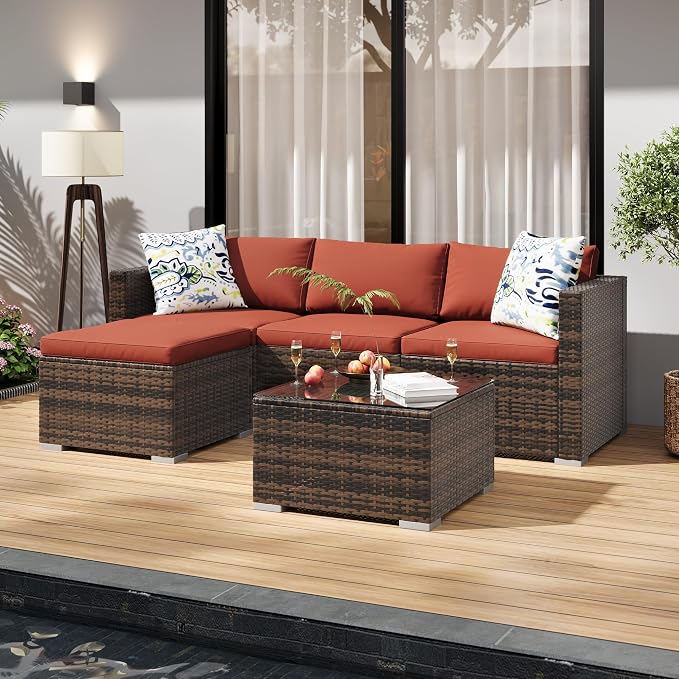 GAOMON 5-Piece All-Weather Patio Furniture Set, Convertible Outdoor Sectional - Image 9