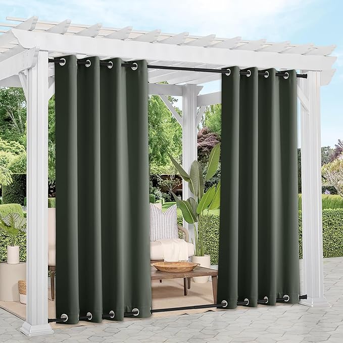 NICETOWN Outdoor Curtains 2 Panels Bottom Weighted by NICETOWN