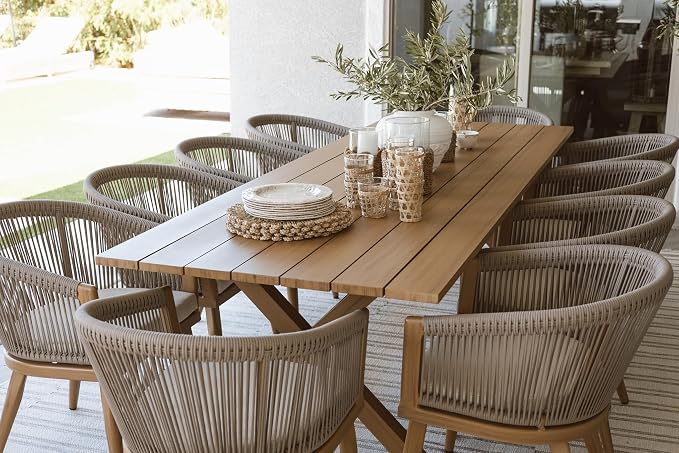 PURPLE LEAF Outdoor Dining Set for 10 All-Weather Aluminum 11 Piece Furniture - Image 3