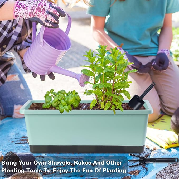 Window Box Planter 8 Pcs, 17 Inches Rectangle Flower Pots - Image 7