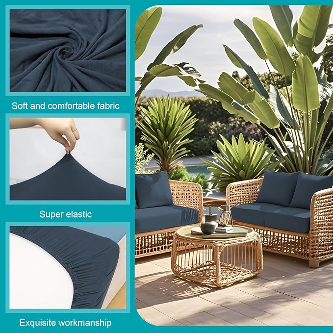 14Pcs Stretch Patio Cushion Covers, Outdoor Couch Covers Replacement, Outdoor - Image 3