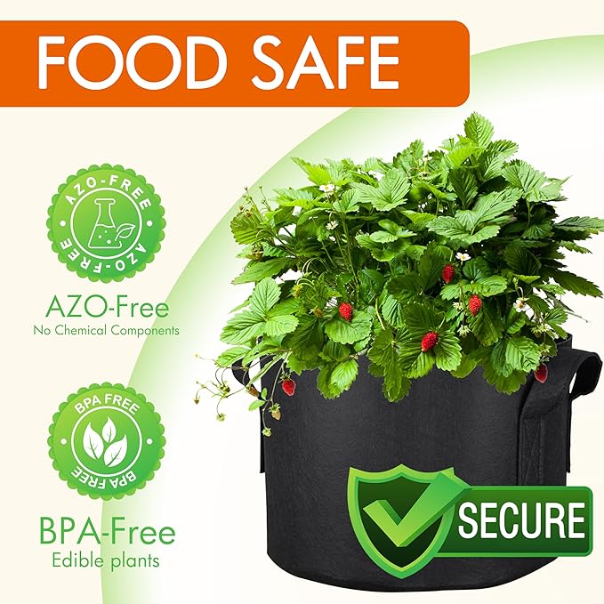 Gardzen 6-Pack 25 Gallon Grow Bags, Aeration Fabric Pots - Image 2