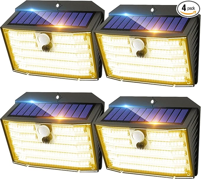 CLAONER Solar Lights Outdoor, Wireless Motion Sensor Lights, IP65 Waterproof by Claoner