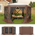 11.5x11.5FT 6-Sided Pop Up Gazebo Tent，One-Push Setup Canopy Tent by GarveeLife
