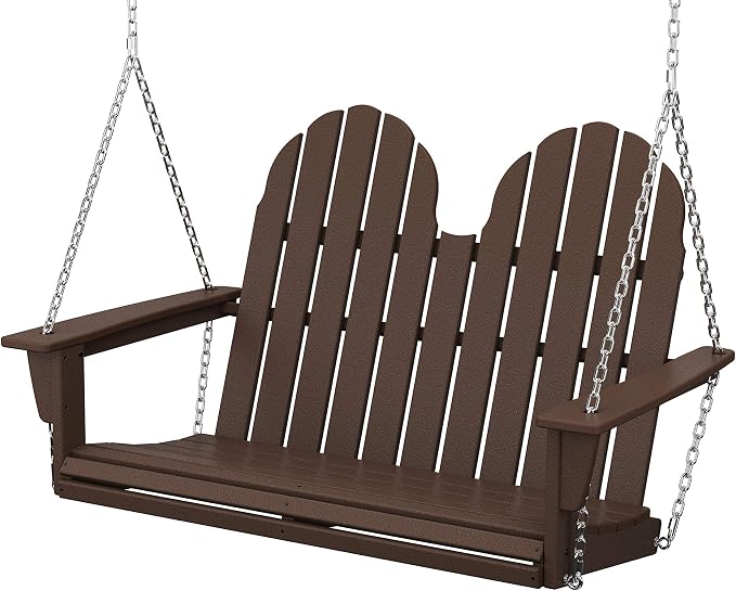 POLYWOOD Vineyard 2-Person Porch Swing, Mahogany by POLYWOOD