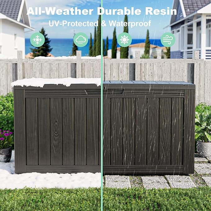 85 Gallon Outdoor Deck Box, Lockable Waterproof Outdoor Storage Boxes - Image 5