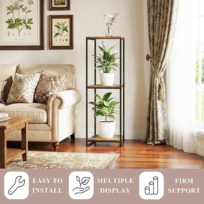 46" Tall Plant Stand Indoor, 3-Tier Modern Plant Shelf, Corner Flower Pot - Image 3