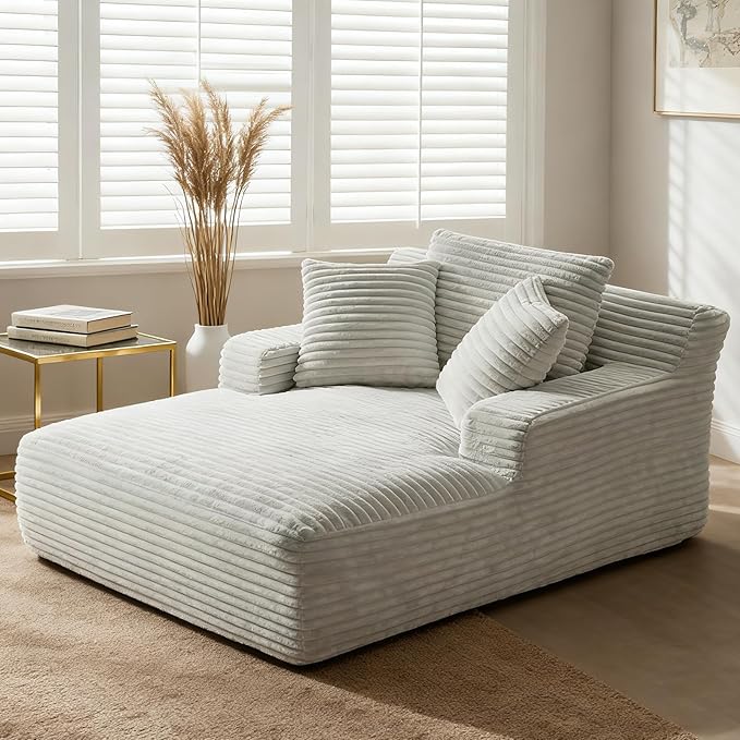 66" Chaise Lounge Chair Indoor, Oversized Boneless Couch Comfy Upholstered by VEPXXP