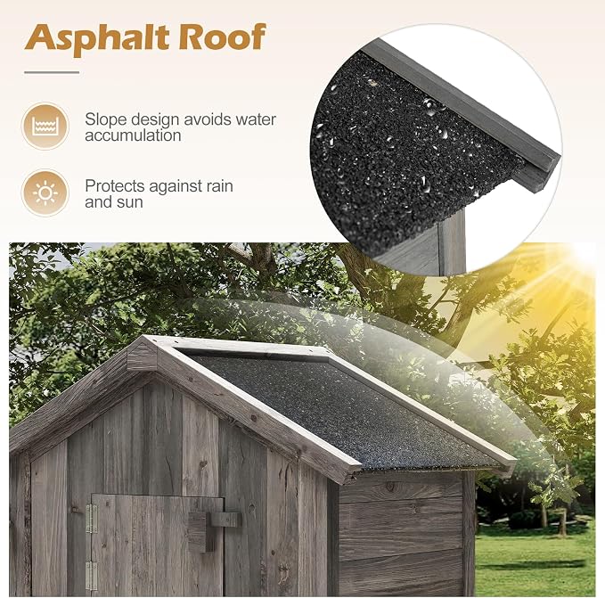 Goplus All-in-One Storage Shed, Vertical Utility Tool Organizer w/Shelves & - Image 6