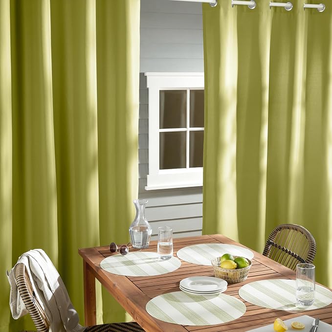 TOWN & COUNTRY BASICS Cabana Solid Heavyweight Indoor Outdoor Curtains - Image 4