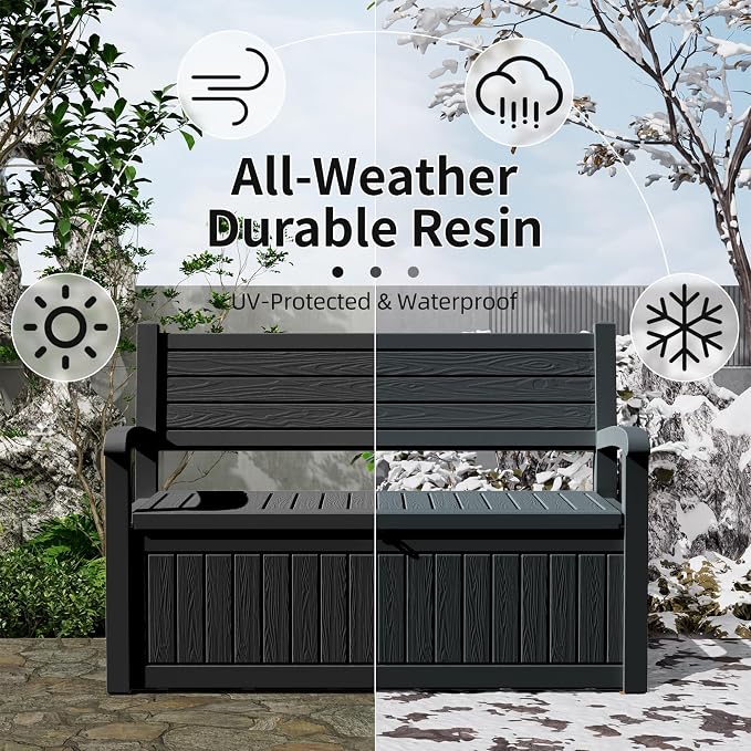 DRATO 75 Gallon Storage Bench Deck Box Outdoor Indoor, Lockable Durable - Image 4