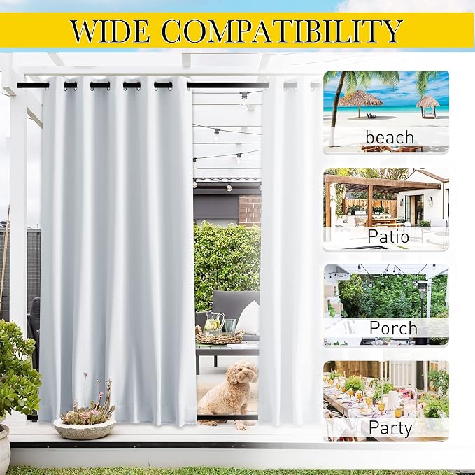 NICETOWN 2 Panels Outdoor Curtains - Image 7