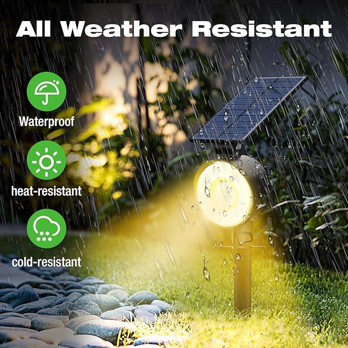 nipify 2 Pack Solar Spot Lights Outdoor Waterproof - Image 2