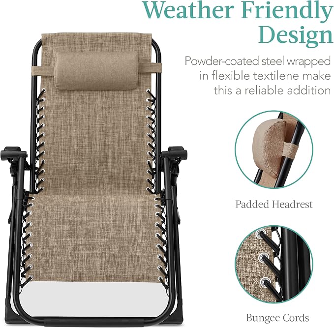 Best Choice Products Oversized Zero Gravity Chair, Folding Outdoor Patio - Image 5