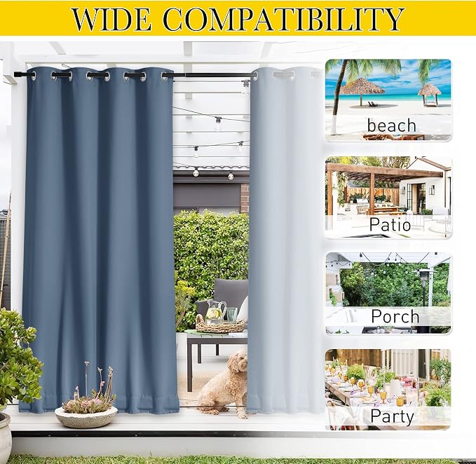 NICETOWN 2 Panels Outdoor Curtains - Image 5