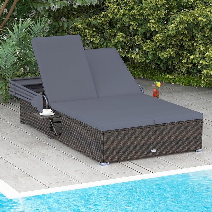 RELAX4LIFE Outdoor Rattan Daybed w/Canopy - Image 2