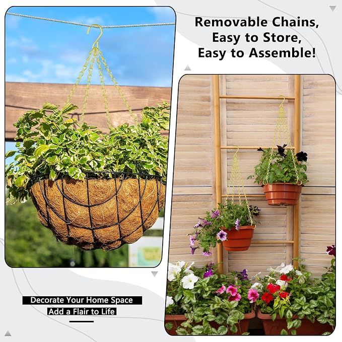 garini 6 Pack, 23 Inch Hanging Baskets Chain, Replacement Plant Hangers - Image 5
