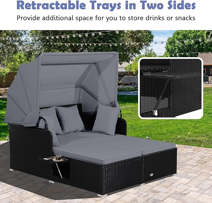 Tangkula Patio Rattan Daybed - Image 7