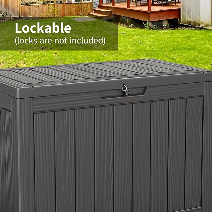 45 Gallon Outdoor Storage Box, Weather Resistant & Waterproof Resin Deck Box - Image 6