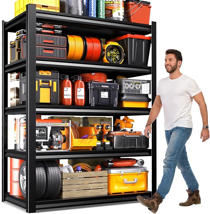 71"H-35"W Metal Garage Shelving-2050LBS 5 Tier Storage Shelves, Adjustable by Unknown