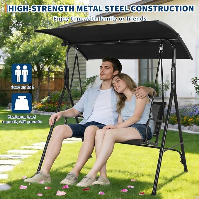 2-Seat Outdoor Patio Porch Swing - Image 3