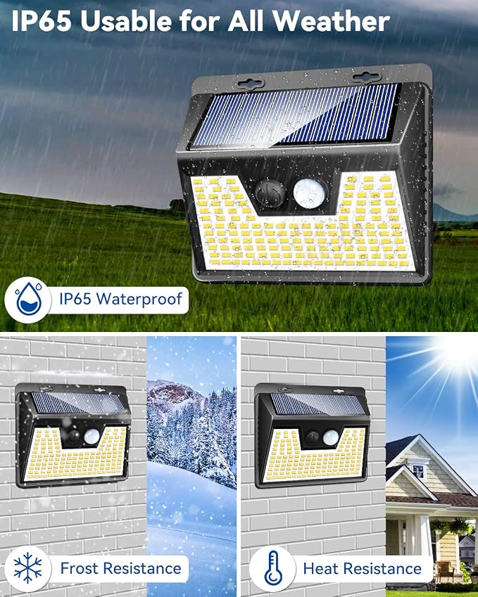 Peasur Solar Lights Outdoor Waterproof 16 Pack, Warm White 140LED Motion Sensor - Image 4