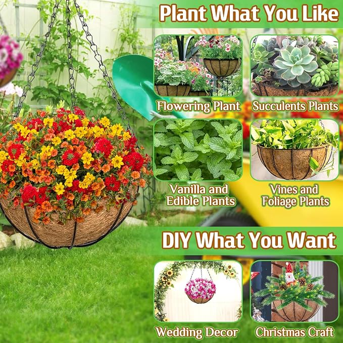 ZeeDix 12 Inch Hanging Baskets for Plants Outdoor - Image 4