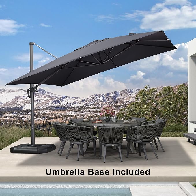 PURPLE LEAF 11.5' X 11.5' Telescopic Patio Umbrella - Image 2