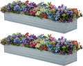 2 Pack 6x1.5x1FT Galvanized Raised Garden Bed Kit, Outdoor Metal Planter Box by Meberam