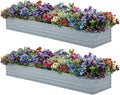 2 Pack 8x2x1FT Galvanized Raised Garden Beds Kit Outdoor Metal Gardening by Meberam