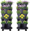 Umigy 2 Set 5 Tier Stackable Planters Vertical Garden Planters by Umigy