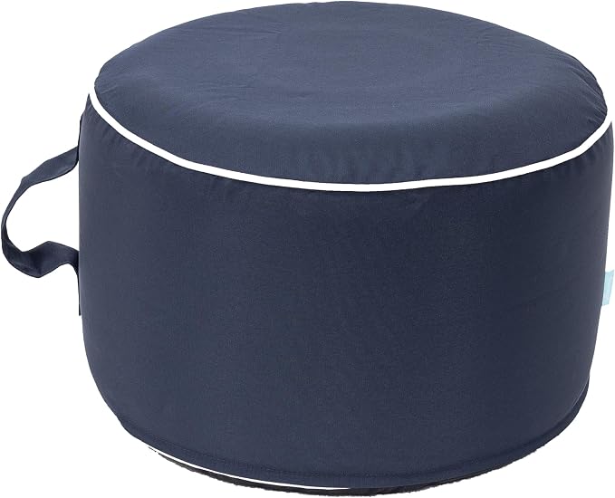 QILLOWAY Indoor/Outdoor Inflatable Stool, Round Ottoman, All Weather Foot Rest by QILLOWAY