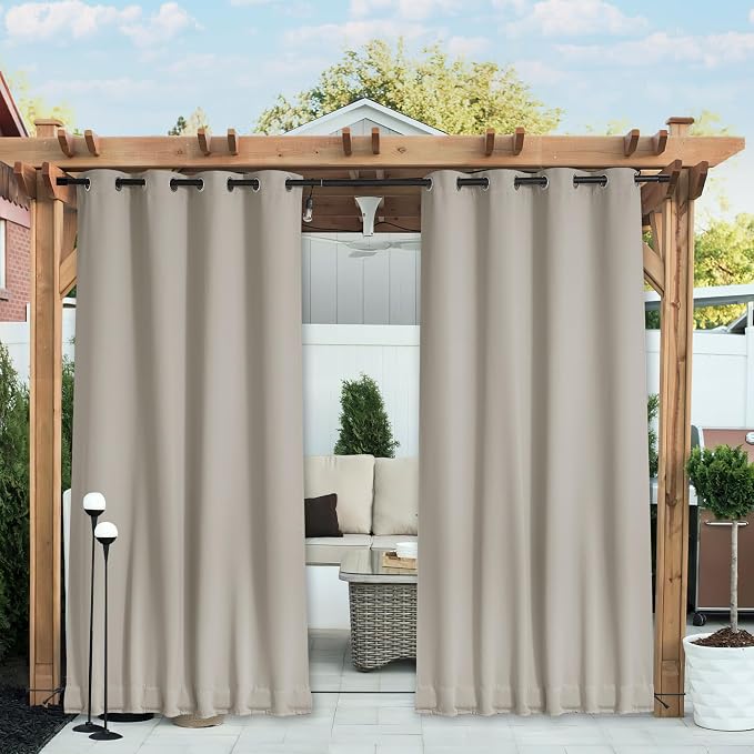 NICETOWN 2 Panels Fixed Outdoor Curtains - Image 7