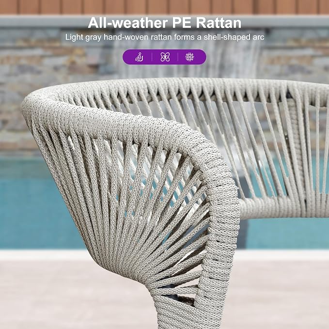 PURPLE LEAF 13 Pieces Outdoor Dining Set Patio Table and Chairs Set Aluminum - Image 3
