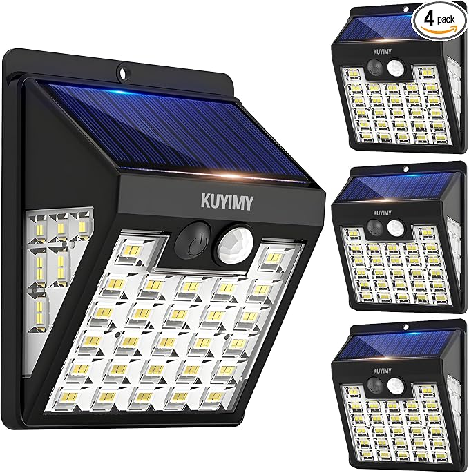 Solar Lights Outdoor, 72 LED Motion Sensor Wall Light, IP65 Waterproof and 3 by KUYIMY