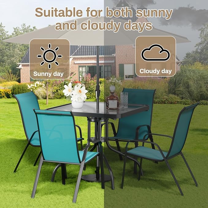 TLSUNNY Patio Dining Set 5 Pieces, All Weather Outdoor Furniture W/30"X 30" - Image 7